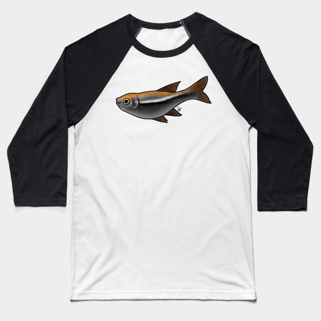 Fish - Tetras - Black Tetra Baseball T-Shirt by Jen's Dogs Custom Gifts and Designs